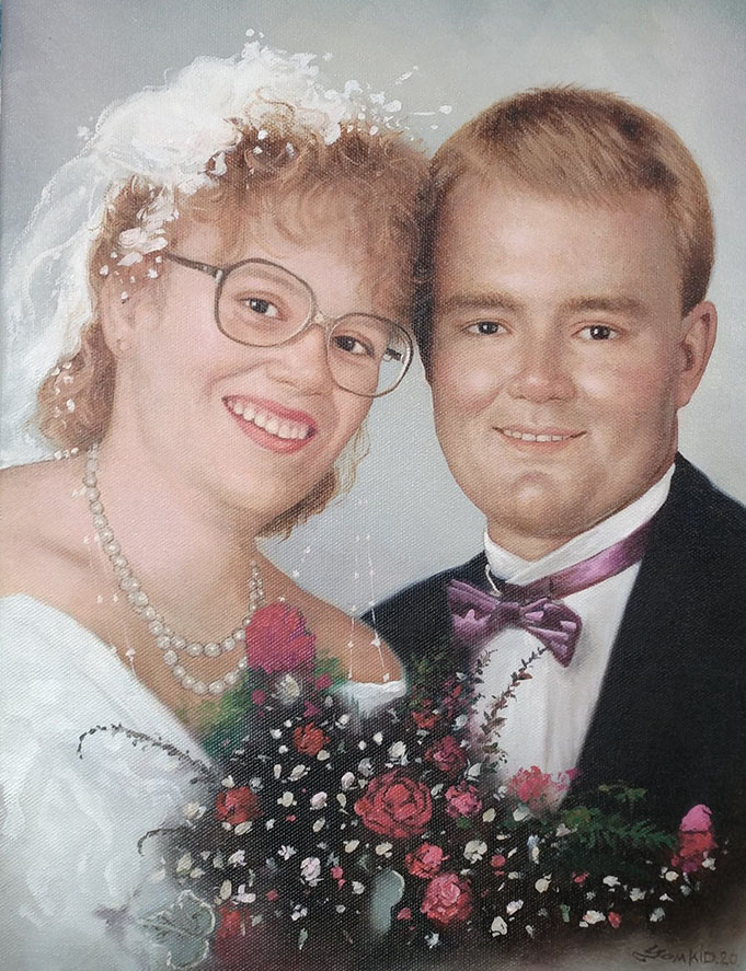 Bröllopsporträtt av ett par
